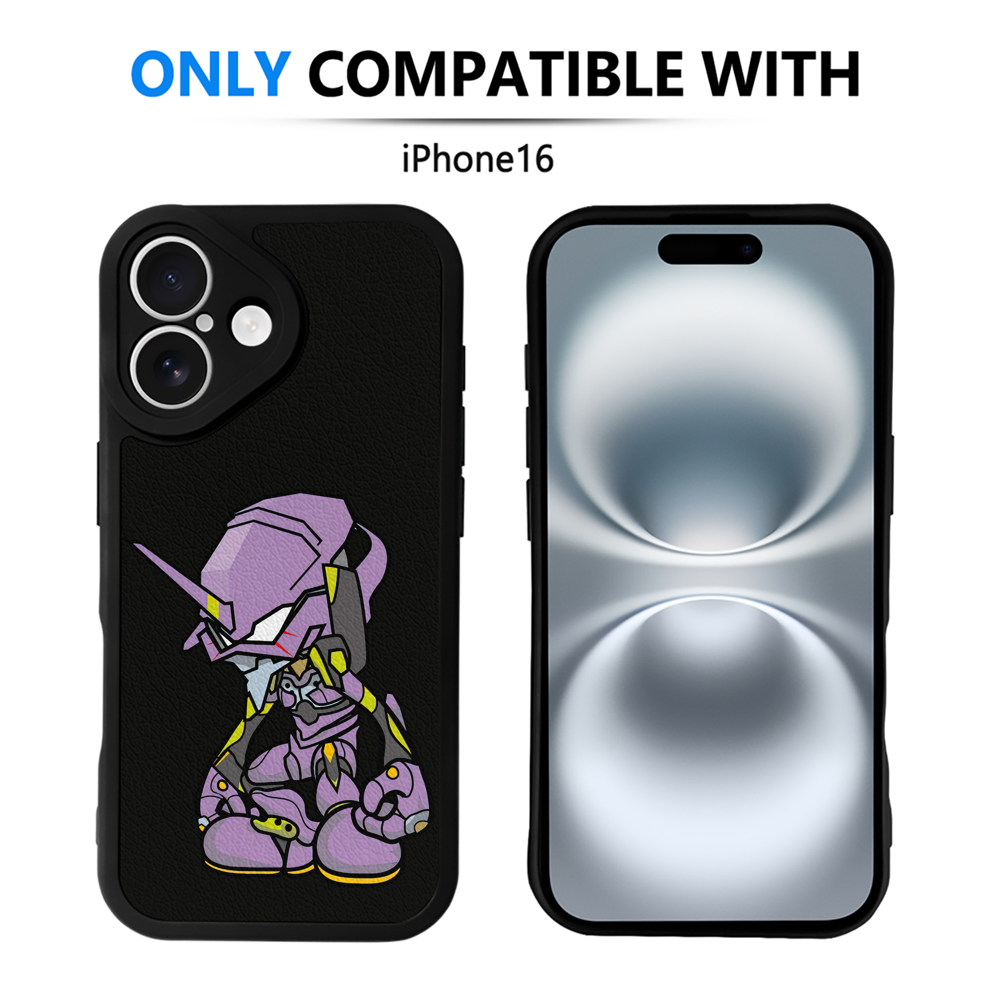 （画像用） EVA 新世紀エヴァンゲリオン 【iPhone 16シリーズ対応】シリコンスマホケース（レザー調） 材質：シリコン